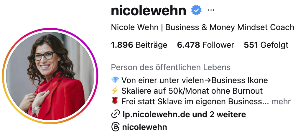 Instagram-Profil von nicolewehn