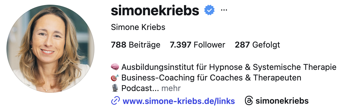 Instagram-Profil von simonekriebs